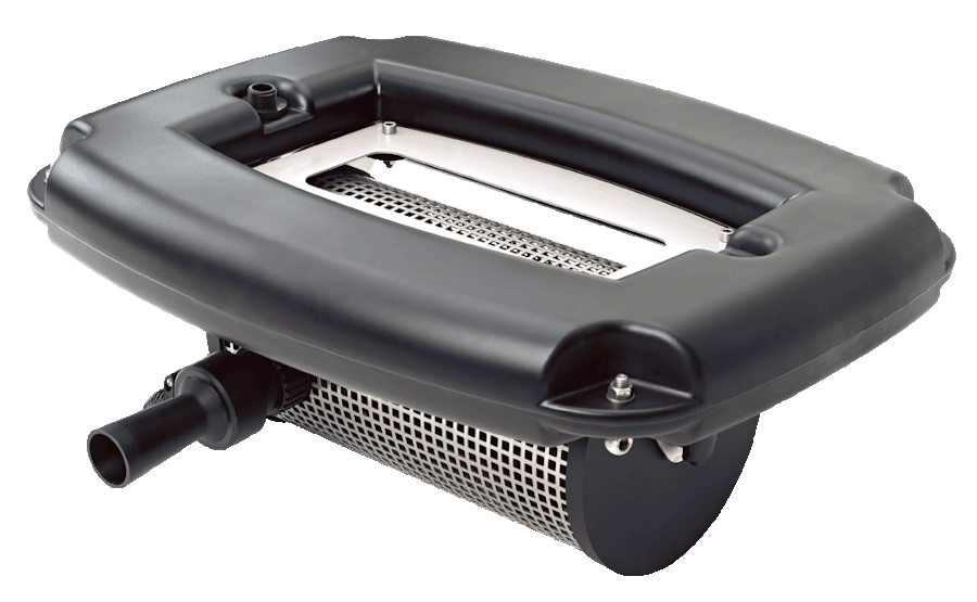Aqua-Air 250 LM schwimmender Teichbelüfter mit Edelstahl-Filterkorb – Vorderansicht