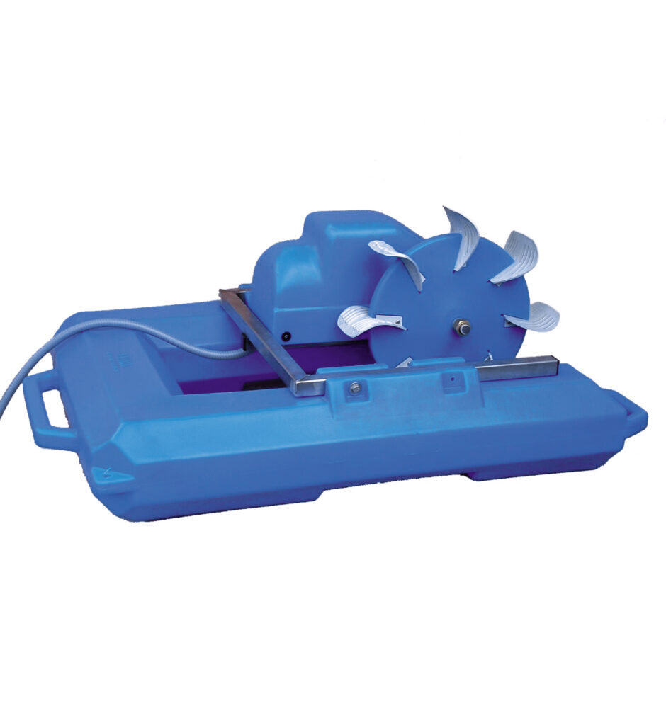 Aqua Wheel Teichbelüfter mit stabilem Schwimmkörper, Motorantrieb und großem Schaufelrad zur Oberflächenbelüftung
